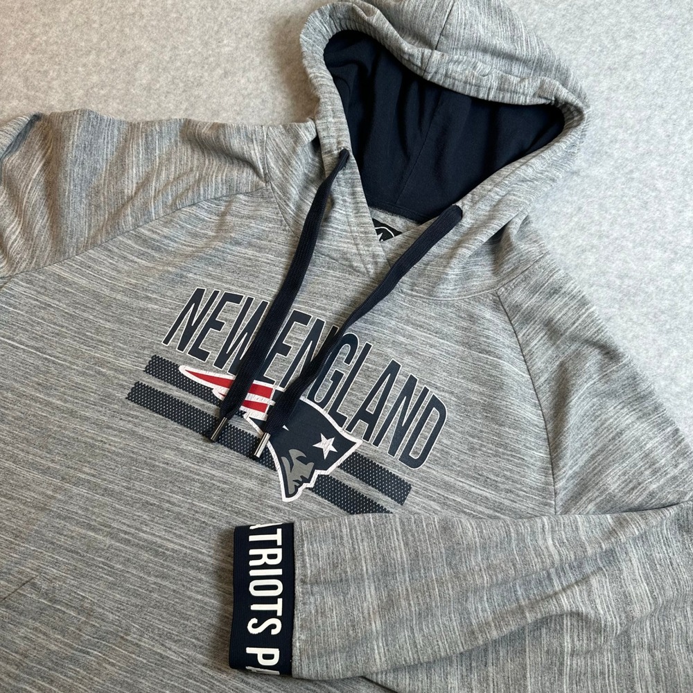 47 Brand New England Patriots Hoodie Mens XL Gray Space Dye Pullover Sweatshirt